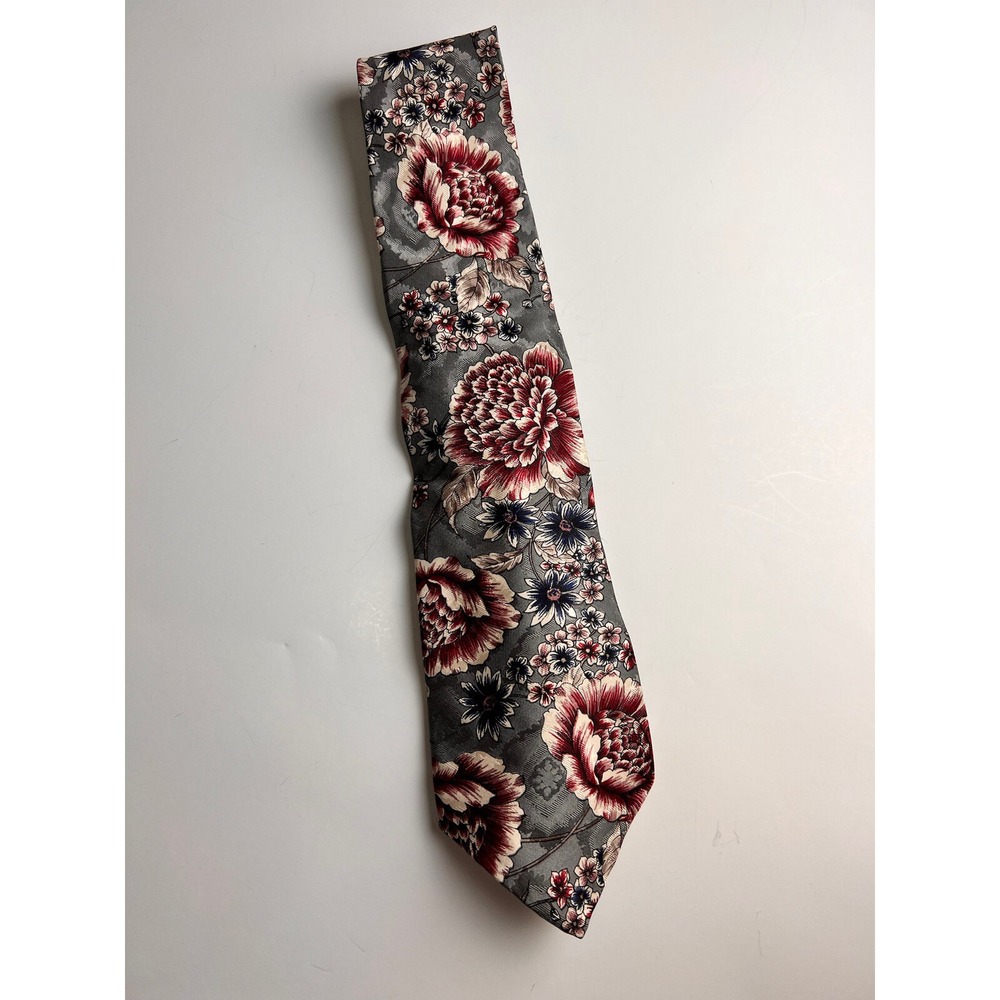 Oscar De La Renta‎ Men's Gray Metallic 100% Silk Tie Classic Necktie 56"x 4"